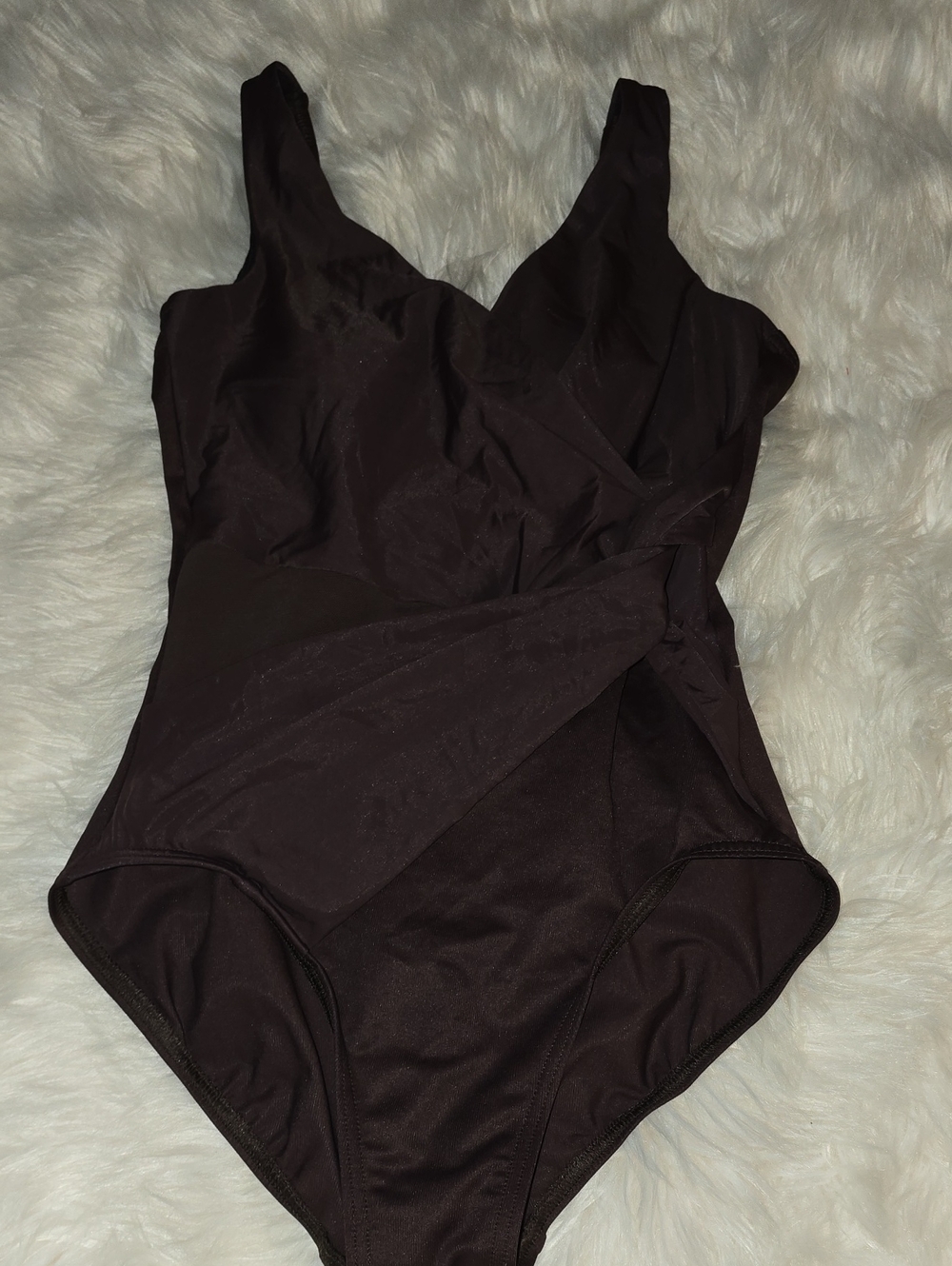 Miraclesuit Circe Brown Wrap One Piece Swimsuit SIZE 8